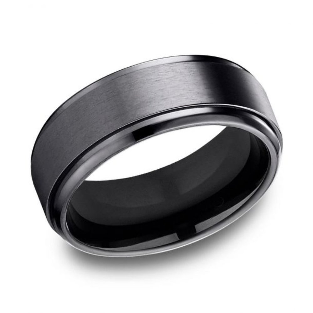 8MM Men's  Wedding Black Tantalum Black